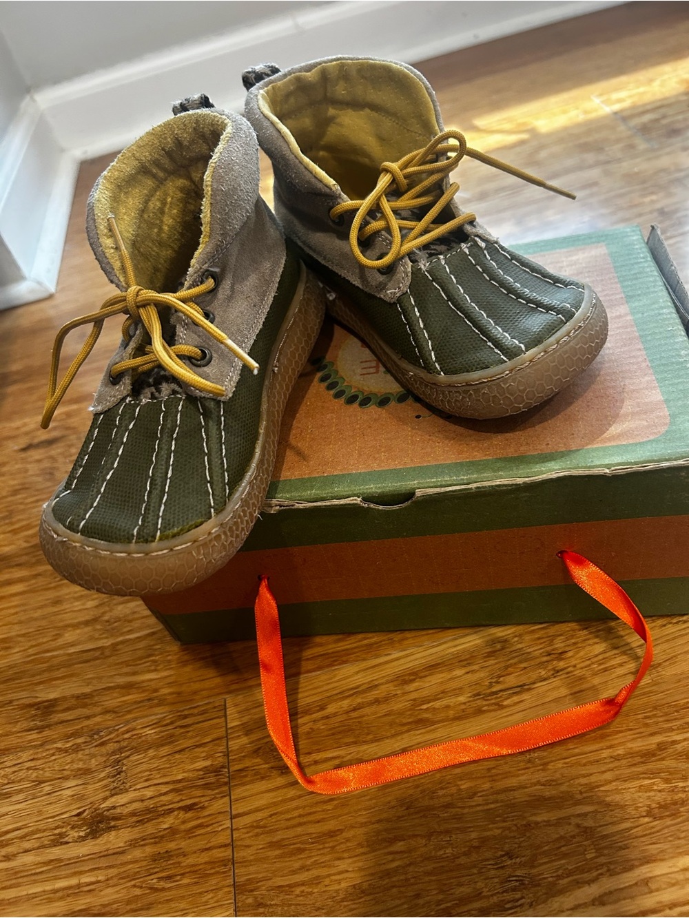 Livie and Luca Kids Olive Green Duck Boots